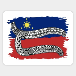 Philippine Flag Tribal line Art / Baybayin word DA / RA Magnet